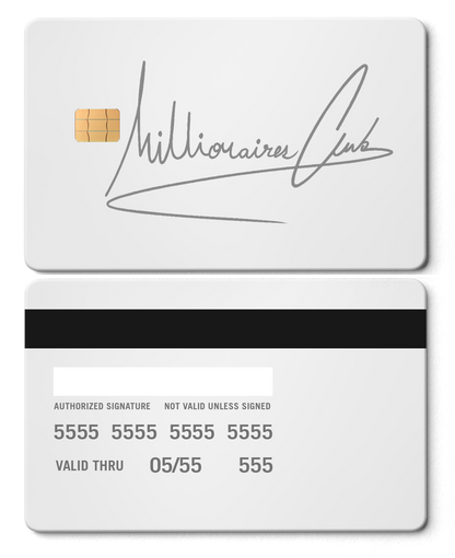 Exclusive Millionaires Club metal cards with premium metal finish, luxury custom metal cards for international buyers