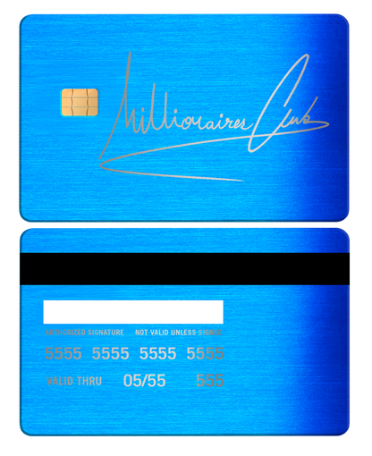 Luxury edition Millionaires Club metal cards with detailed engraving, high-quality metal cards for collectors