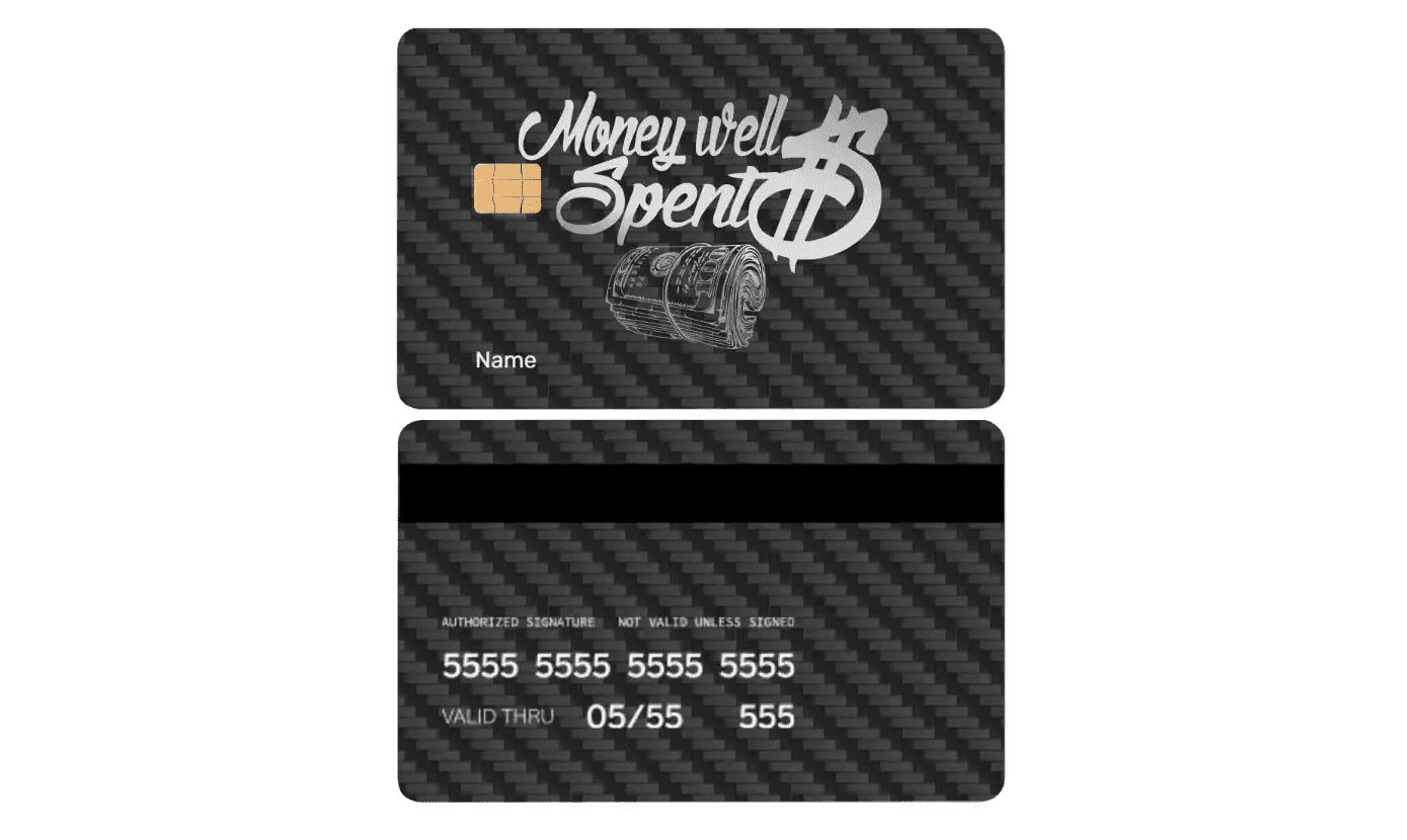 High-end Money Well Spent metal card designed for premium global collectors