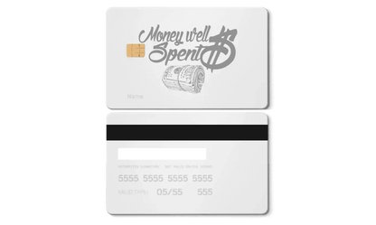 Luxury Money Well Spent metal card crafted for elite international collectors