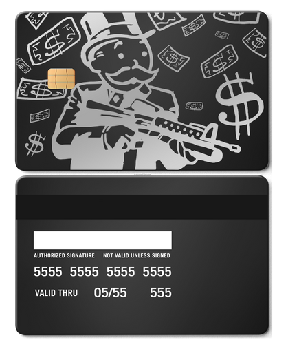 Exclusive Monopoly Man metal cards with sophisticated engraved artwork, premium custom metal cards worldwide