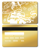 Exclusive limited edition Monopoly Man metal cards with unique engraving, high-end custom metal cards worldwide