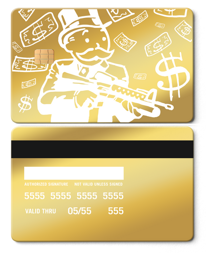 Exclusive limited edition Monopoly Man metal cards with unique engraving, high-end custom metal cards worldwide