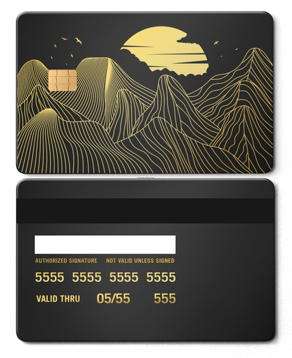Exclusive Mountain Line metal cards with sophisticated engraved artwork, premium custom metal cards worldwide