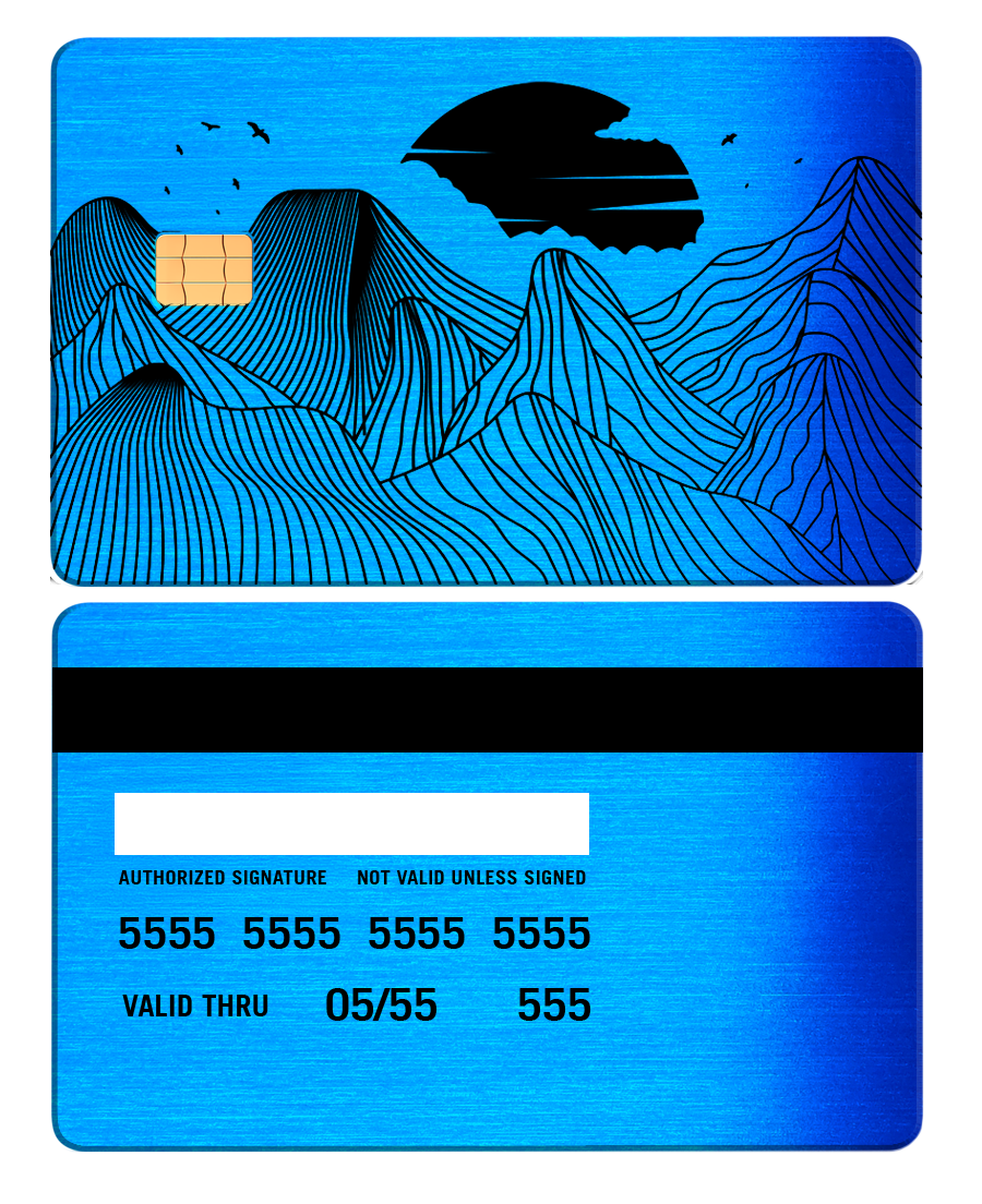 Luxury edition Mountain Line metal cards with detailed engraving, high-quality metal cards for collectors