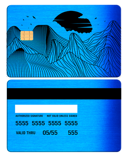 Luxury edition Mountain Line metal cards with detailed engraving, high-quality metal cards for collectors