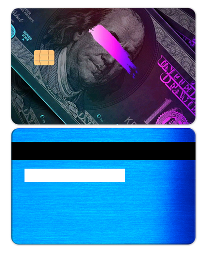 Exclusive limited edition Neon Franklin metal card with unique engraving, high-end custom metal card worldwide