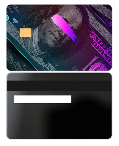 Luxury edition Neon Franklin metal card with detailed engraving, high-quality metal card for collectors