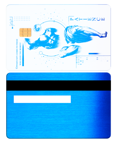 Luxury Overpowered metal card featuring intricate engraving, elite custom metal card for global markets