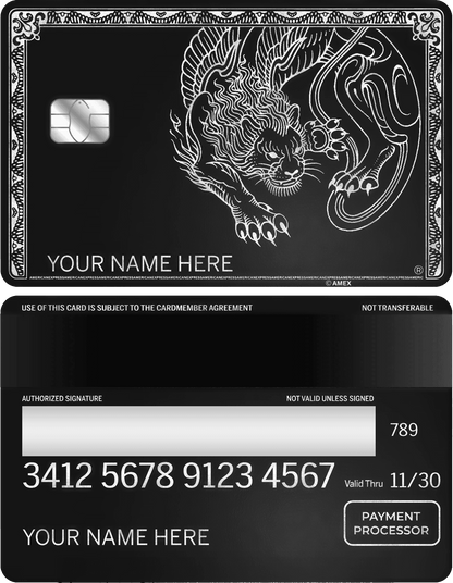 Exclusive panther metal card with high-end engraved wildlife artwork