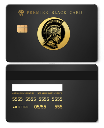 High-end personalized Premier Black metal card with precision engraving, luxury metal card for collectors
