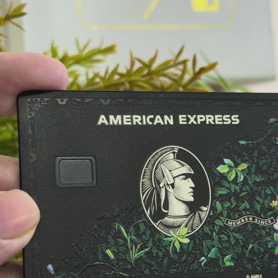 video showcasing Black Amex leaf card