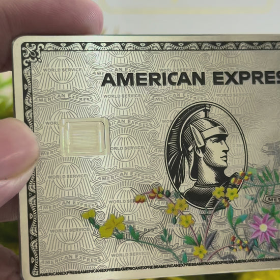 Video showcasing Platinum American Express AMEX with flowers art