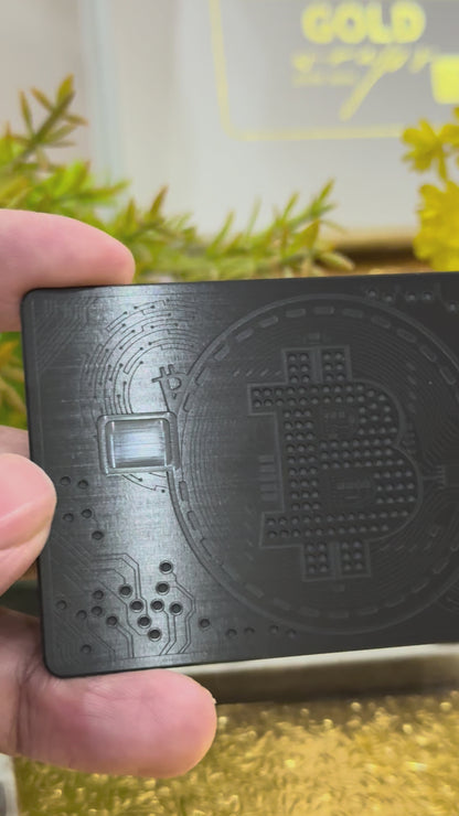 Exclusive black metal Bitcoin card ideal for high-end cryptocurrency users