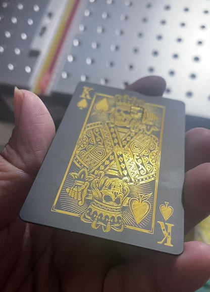 Elite King of Spades vertical metal card with sophisticated luxury finish