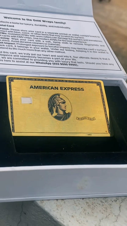 Video reel highlighting 24K Gold American Express metal card with high-end engraved detailing and luxury design for global clients