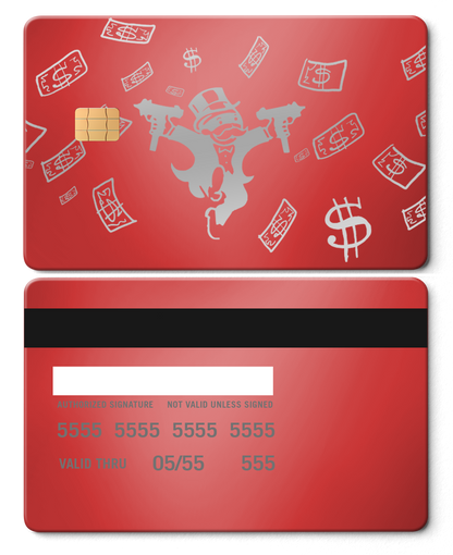 Raining Monopoly metal card with intricate engraved artwork, premium custom metal card for international collectors