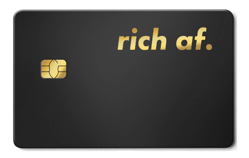 Premium Rich AF metal card with luxury engraved design, high-end custom metal card for international collectors