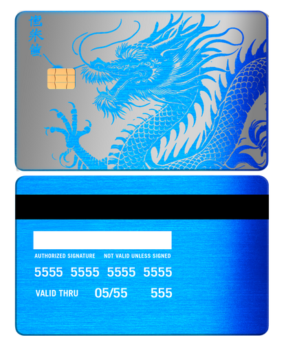 Luxury edition Script Dragon metal card with detailed engraving, high-quality metal card for collectors
