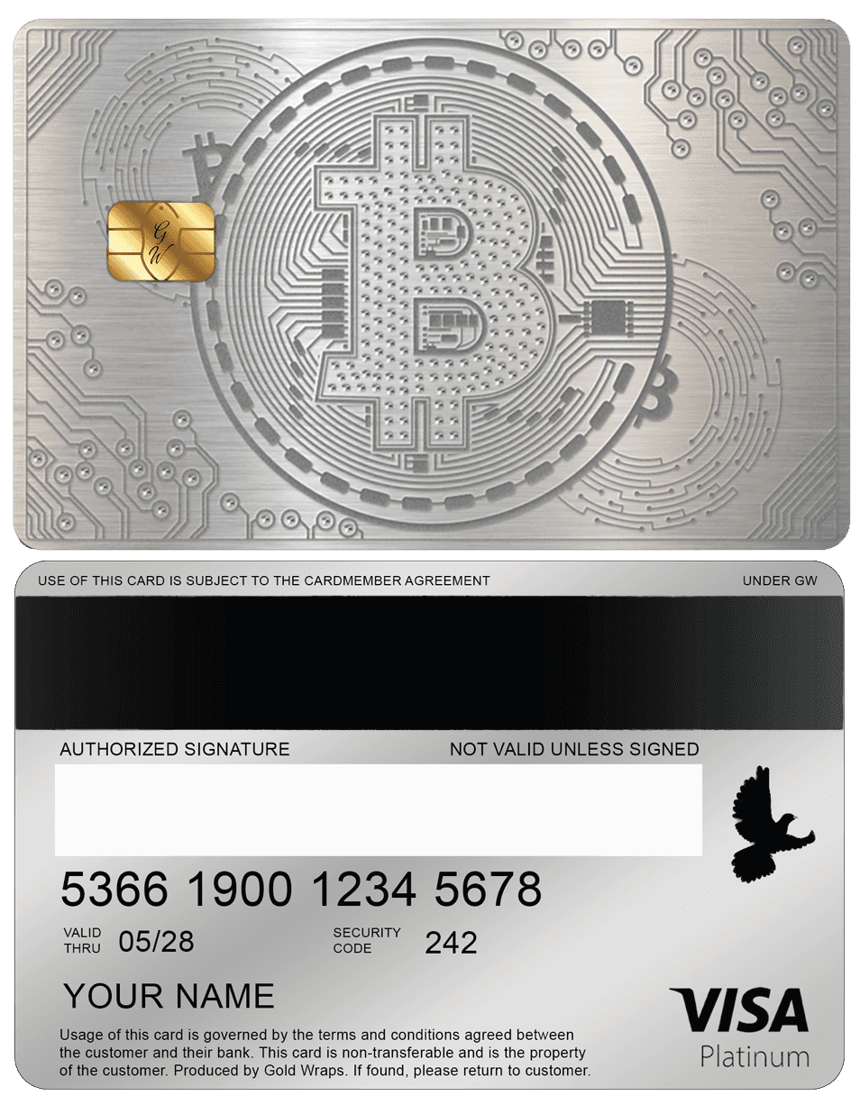 Premium silver Bitcoin metal card for high-end crypto enthusiasts