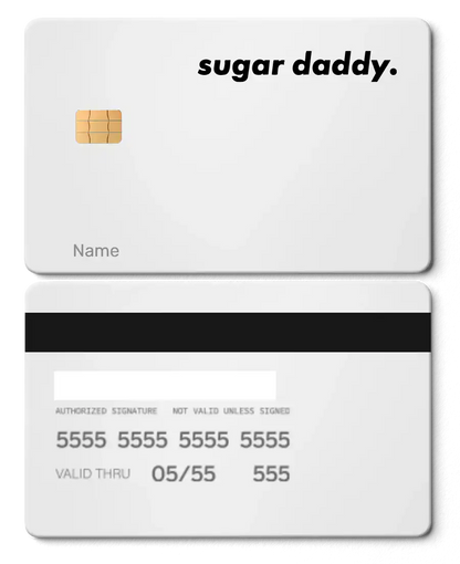 Luxury edition Sugar Daddy metal card with detailed engraving, high-quality metal card for collectors