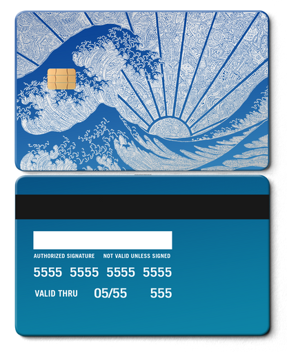 Elite The Great Wave metal card with meticulous finishing, premium custom metal card for international buyers