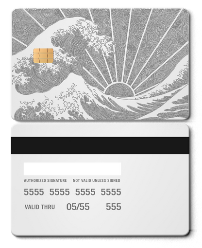 Exclusive The Great Wave metal card with premium metal finish, high-end custom metal card for international buyers
