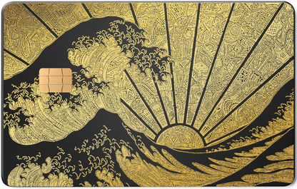 Premium The Great Wave metal card with luxury engraved design, high-end custom metal card for international collectors