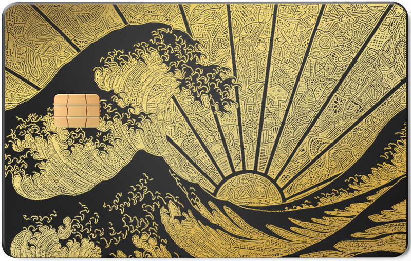 Premium The Great Wave metal card with luxury engraved design, high-end custom metal card for international collectors