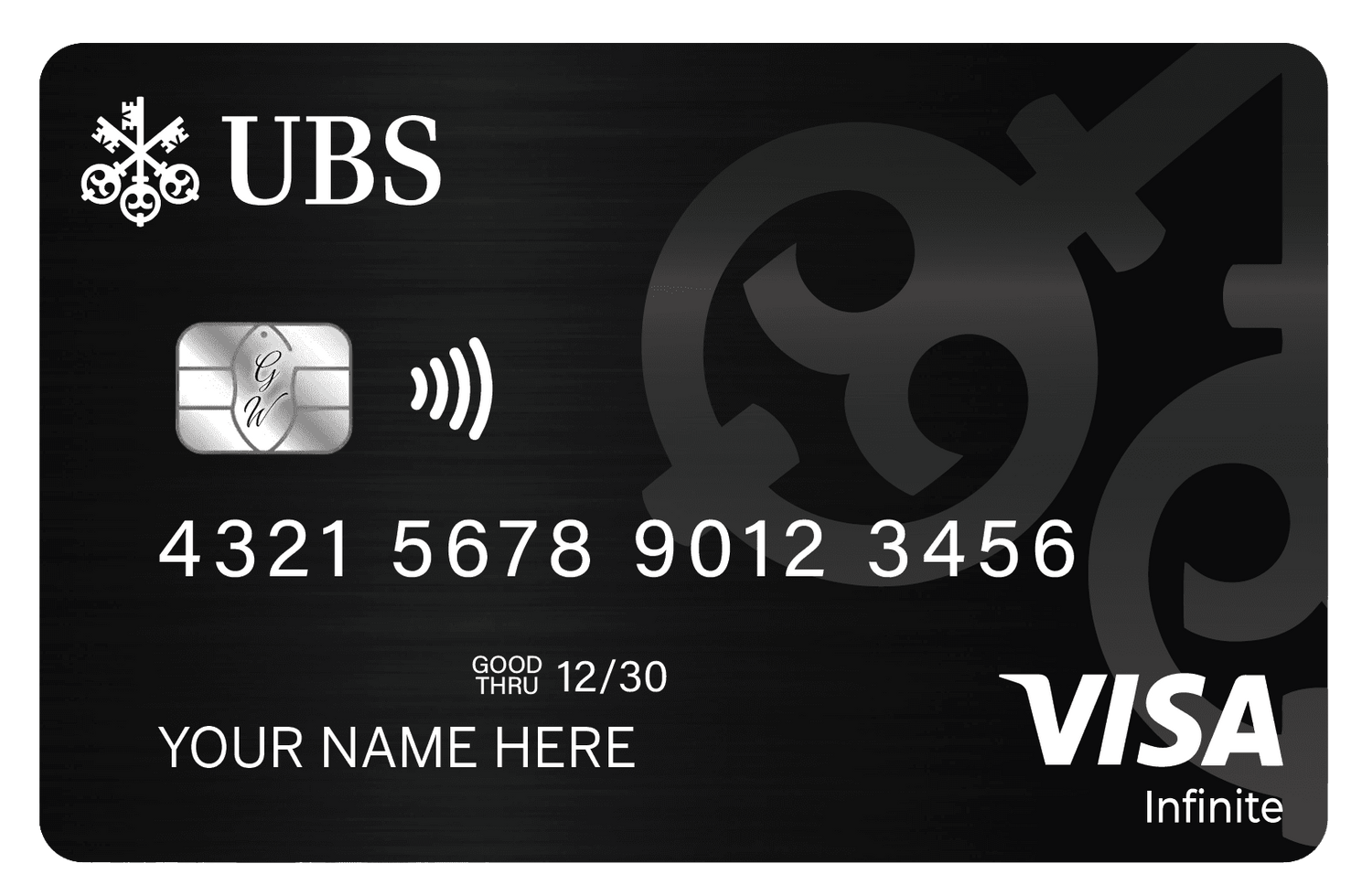 Premium UBS metal card with sleek luxury banking design