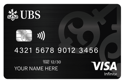 Premium UBS metal card with sleek luxury banking design