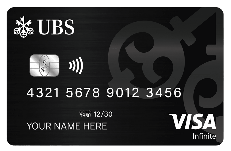 Premium UBS metal card with sleek luxury banking design