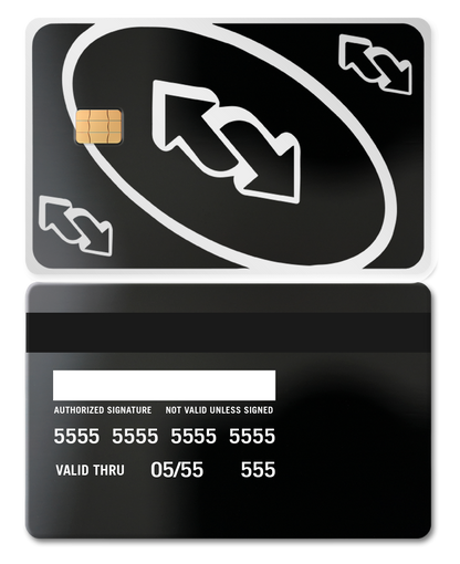 UNO Reverse metal card with intricate engraved artwork, premium custom metal card for international collectors