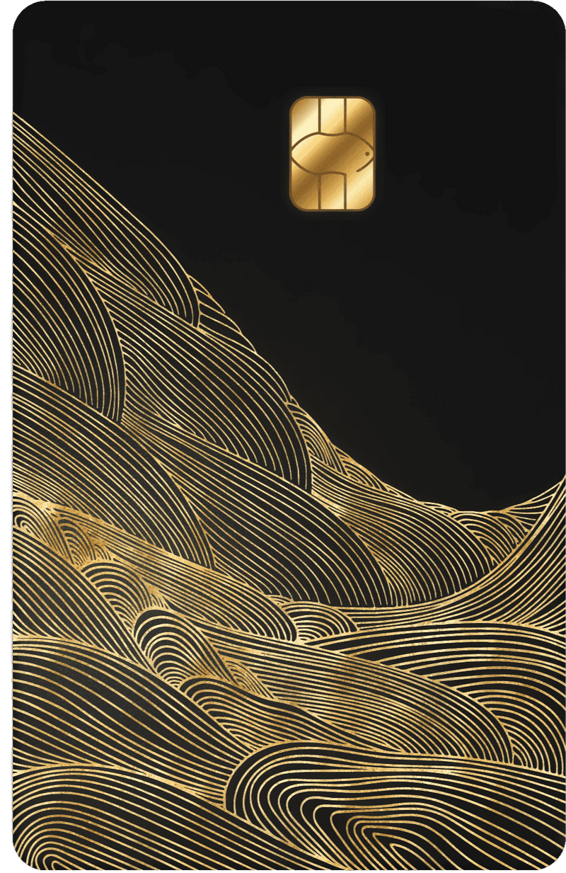 Wavy Mahol vertical metal card with modern luxury wave-inspired design