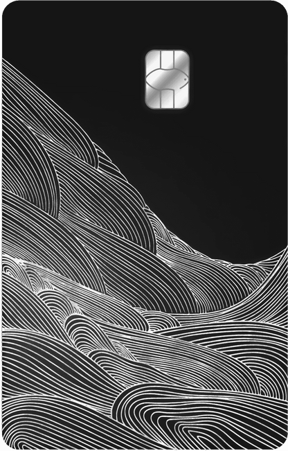 Luxury Wavy Mahol vertical metal card featuring artistic flowing patterns