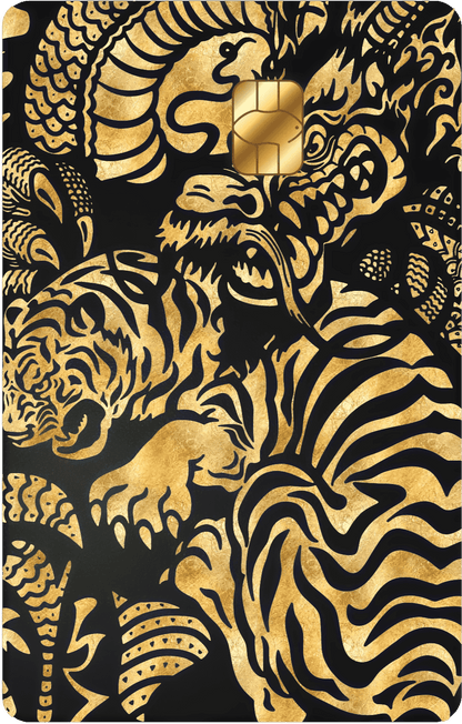 Yakuza vertical metal card with bold Japanese-inspired luxury design