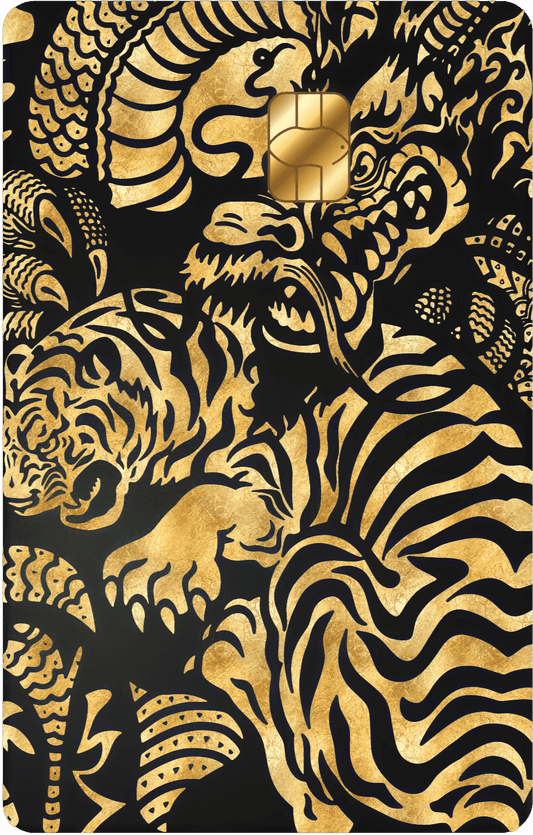 Yakuza vertical metal card with bold Japanese-inspired luxury design
