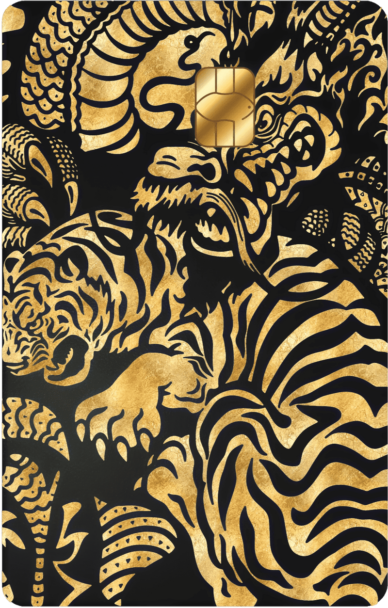 Yakuza vertical metal card with bold Japanese-inspired luxury design